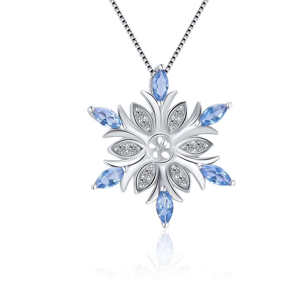 5509 Blue Red CZ Snowflake Bail Pendants for Pearl Jewelry Making Sterling